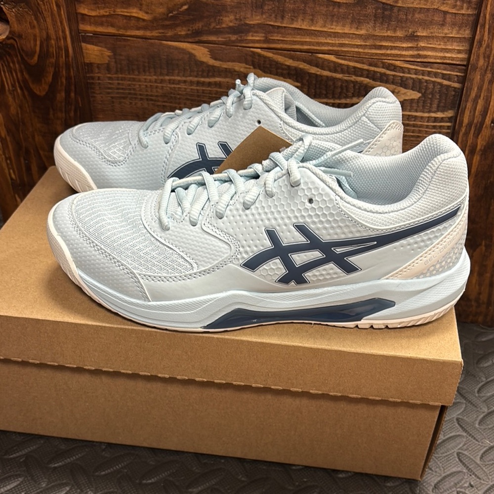ASICS Gray and Blue Sneakers